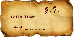 Galla Tibor névjegykártya